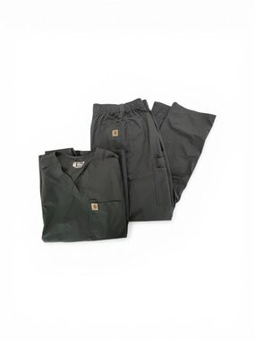 Carhartt Force Scrub Set Mens 2XL Gray Modern Fit Top Pants Medical